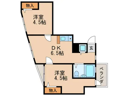 ラフィネ新栄(2DK/4階)の間取り写真