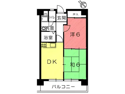 ニシムラエコノム野洲(2DK/3階)の間取り写真
