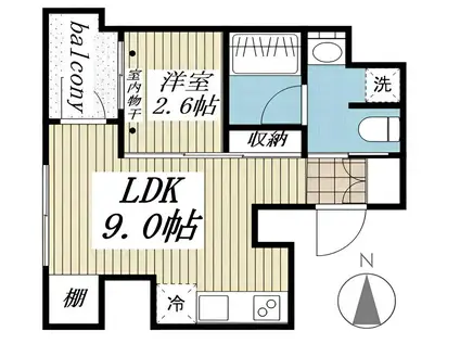 パークルール神田司町ロンド(1LDK/3階)の間取り写真