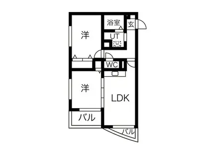 ラークヒルズマンション(2LDK/2階)の間取り写真