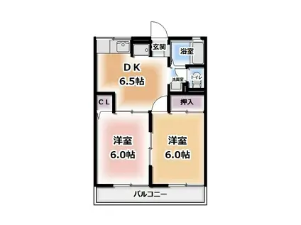 ラメール(2DK/1階)の間取り写真