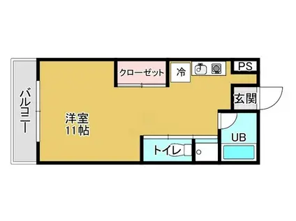 アーバンコート21(ワンルーム/2階)の間取り写真