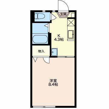 アドヴァンス大屋A(1K/2階)の間取り写真