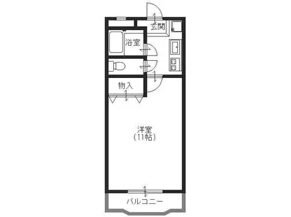 ジュネス新倉敷(1K/1階)の間取り写真