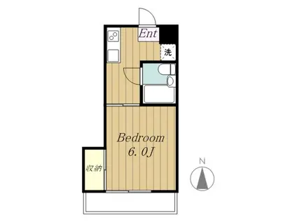 ドミール井上(1K/2階)の間取り写真