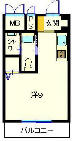 第6みぞたコーポ(ワンルーム/4階)の間取り写真
