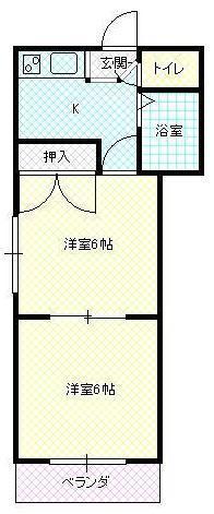 セレーネ白山(2K/5階)の間取り写真