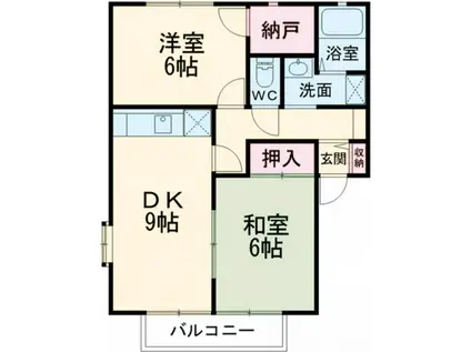 レーベン I(2DK/2階)の間取り写真