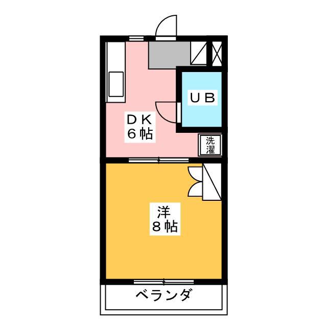 サンルミエール(1DK/2階)の間取り写真