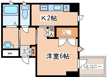 エスペランサ灘駅前(1K/5階)の間取り写真
