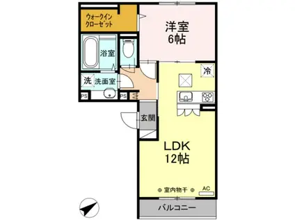 クレシェンテ(1LDK/1階)の間取り写真