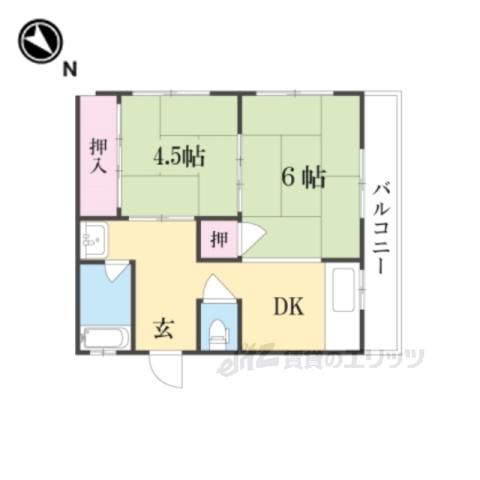 富士マンション(2DK/2階)の間取り写真