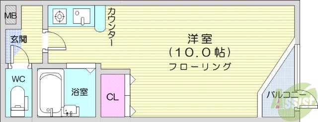 プランドビル八幡Ⅱ(ワンルーム/3階)の間取り写真