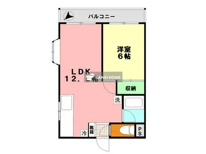SKビル(1LDK/3階)の間取り写真