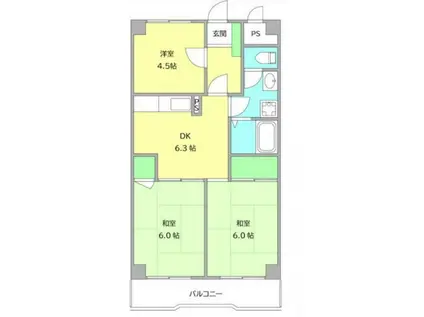 ゼファー銀座(3DK/3階)の間取り写真