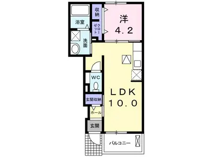 CROSS RIDGE II(1LDK/1階)の間取り写真