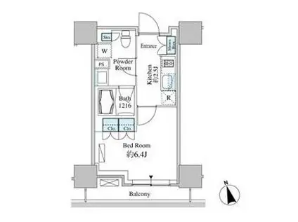 ベルファース芝浦タワー(1K/9階)の間取り写真
