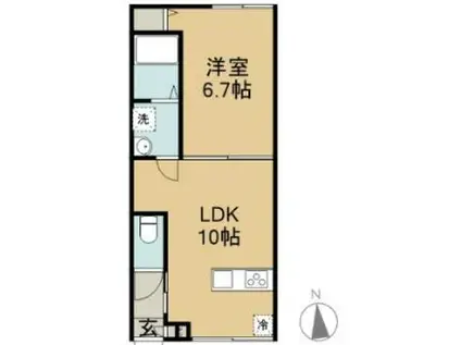 UNO PALLAZO(1LDK/1階)の間取り写真