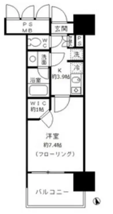 フォンテーヌ芝浦 8階階 間取り