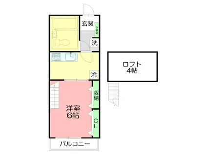 グレースアイルY(1K/1階)の間取り写真