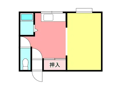 ハイデンスCP(1DK/2階)の間取り写真