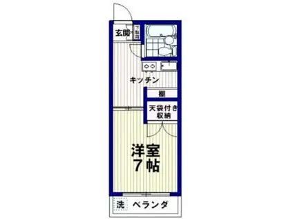 伊東フラット(1K/2階)の間取り写真