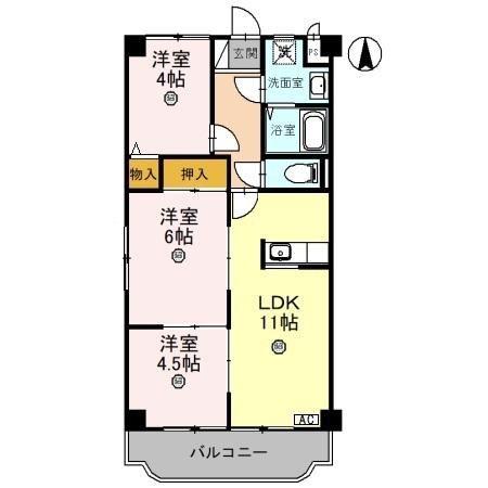 ASPEC成和(3LDK/3階)の間取り写真