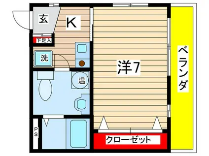 メゾン五月(1K/3階)の間取り写真