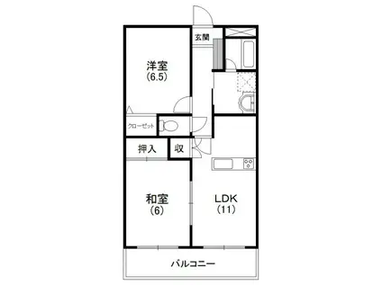 フェリス南平(2LDK/5階)の間取り写真