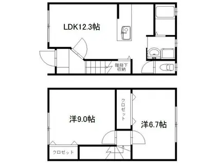 エルローサ(2LDK/1階)の間取り写真
