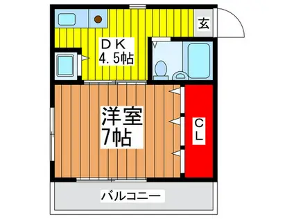 アーバンハイム吉敷(1DK/2階)の間取り写真