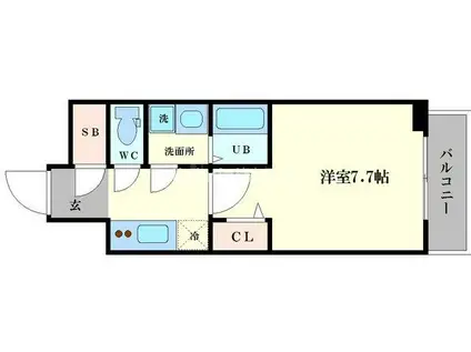 LC大阪ドームシティ(1K/7階)の間取り写真