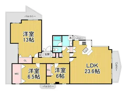 ALPHASA苦楽園(3LDK/3階)の間取り写真