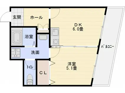 コンチェルト(1DK/3階)の間取り写真