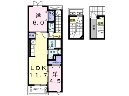 チェリーブロッサムI(2LDK/3階)の間取り写真