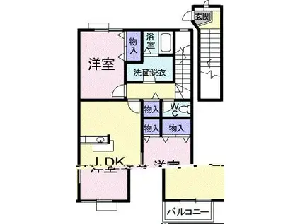 イルフィオーレA(2LDK/2階)の間取り写真