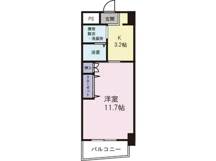 マイルストーン(1K/2階)の間取り写真