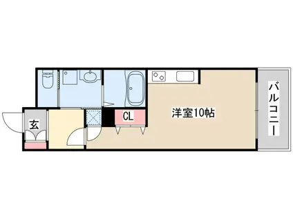 S-FORT神戸神楽町(ワンルーム/2階)の間取り写真