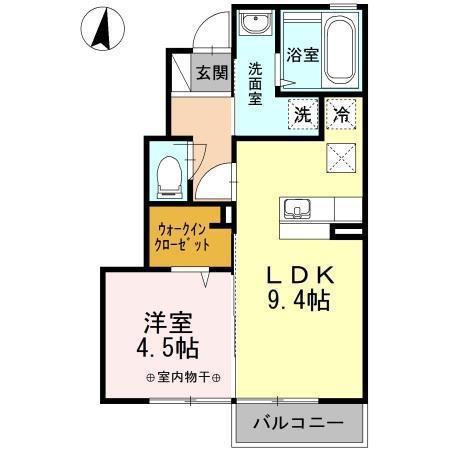 コスモ吹上 B(1LDK/1階)の間取り写真