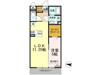 SERENO黒田(1LDK/3階)の間取り写真