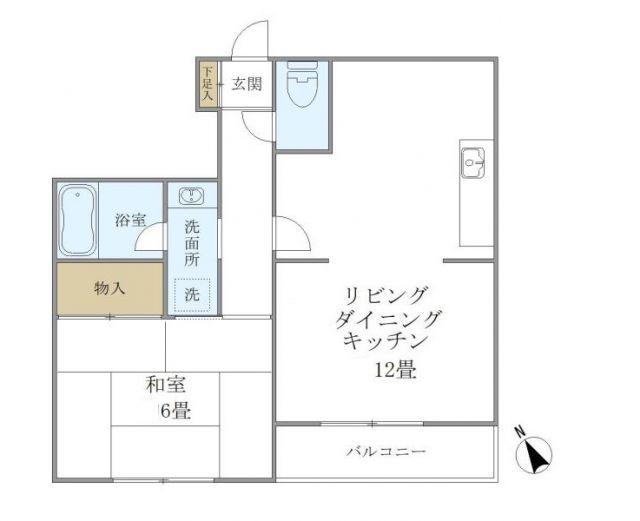 クレル洸雙(1LDK/2階)の間取り写真