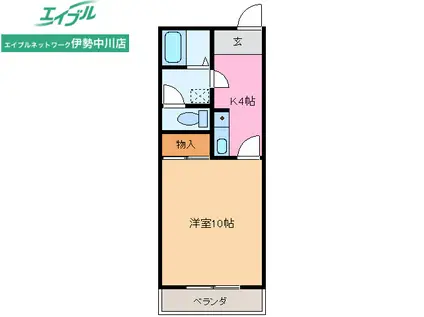 第三マンション一八(1K/2階)の間取り写真