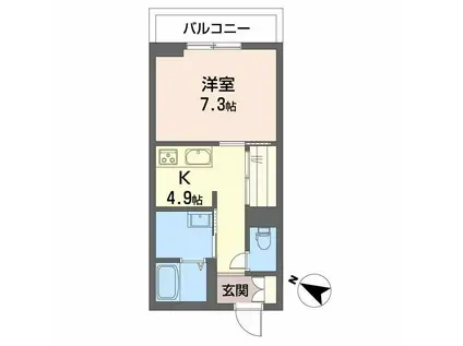 PARADISO本荘(1K/3階)の間取り写真