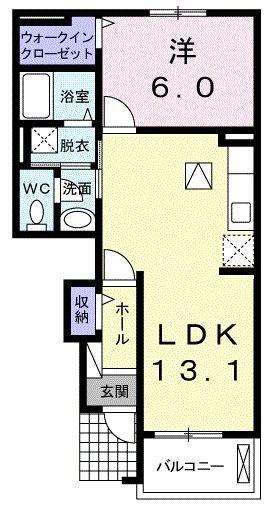 モデルノ パラッツオ(1LDK/1階)の間取り写真