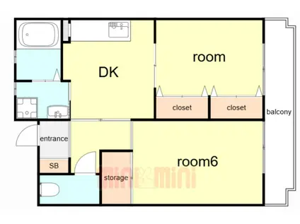 サンハイツ荒田(2DK/1階)の間取り写真