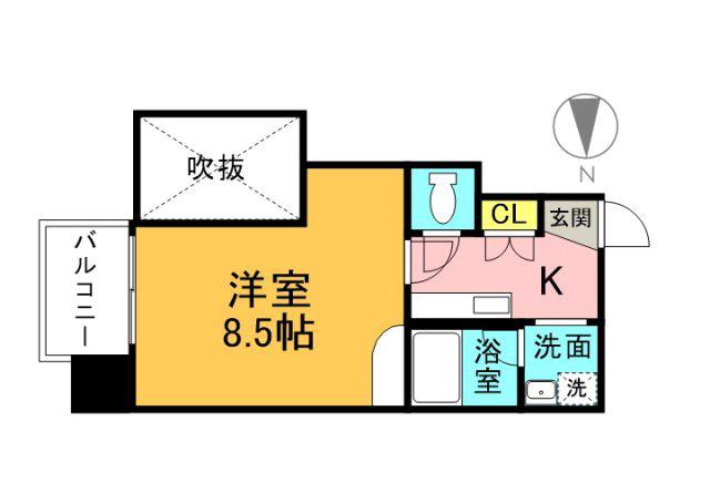 A・REST中町(1K/2階)の間取り写真