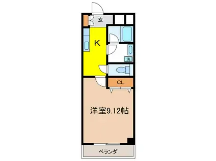 メゾンユートピア(1K/6階)の間取り写真