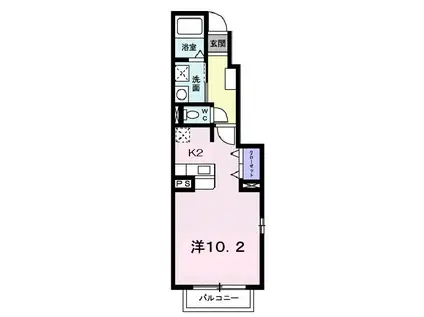 クレアールII(ワンルーム/1階)の間取り写真