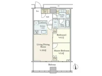 WORLD TOWER RESIDENCE(2LDK/17階)の間取り写真