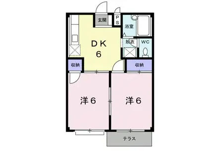 エルディムカーサ 1(2DK/1階)の間取り写真